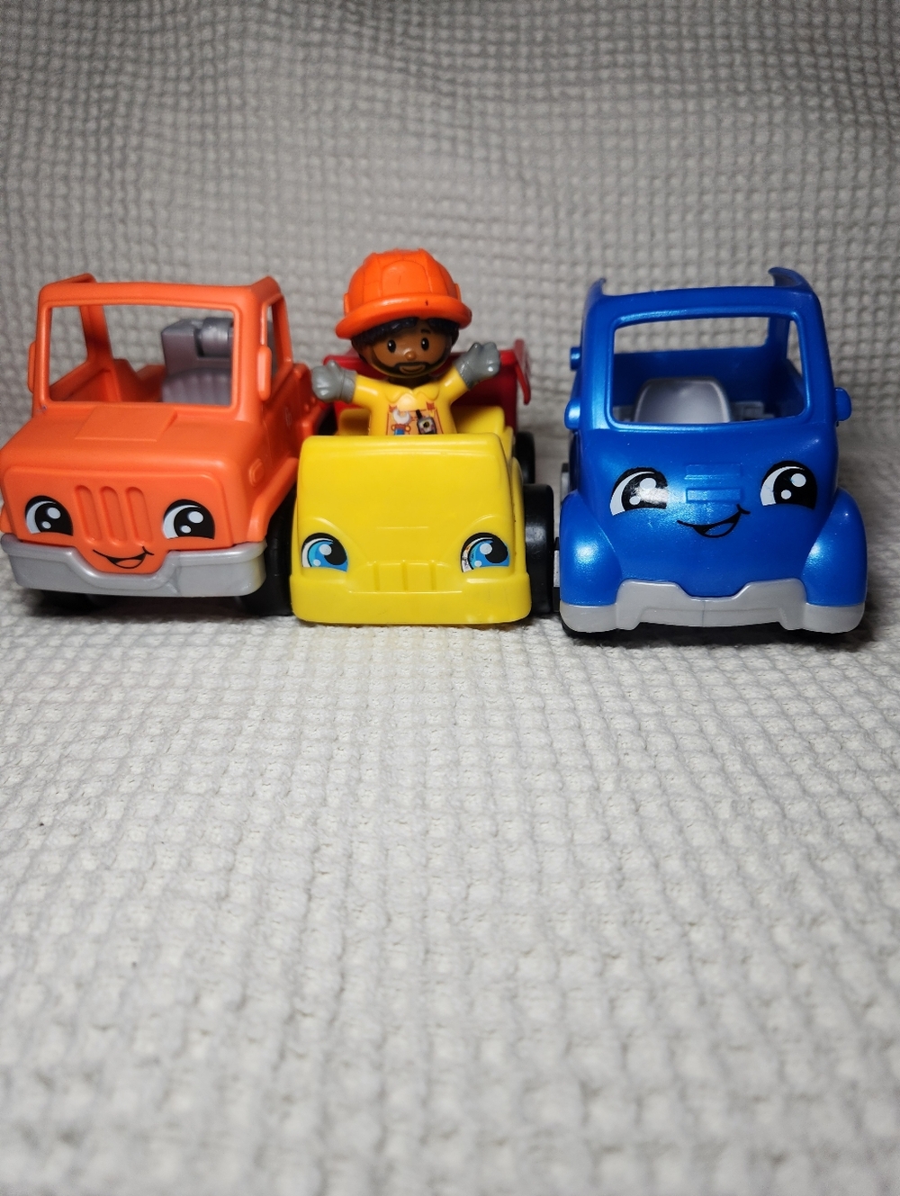 Fisher-Price Little People Vehicle Set Dump Truck, Tow Truck, And Figure